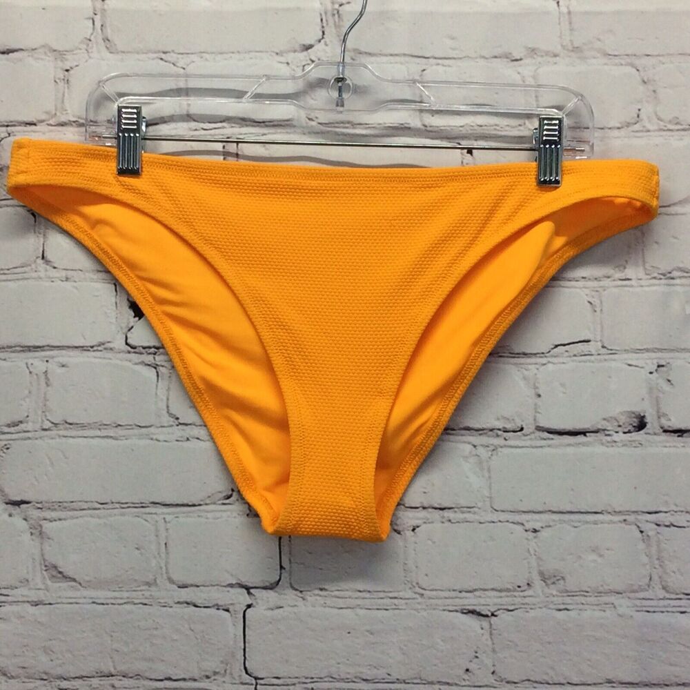Aerie Swimsuit Bikini Bottom Women's Size XL Orange Textured Cheeky Beach Cruise